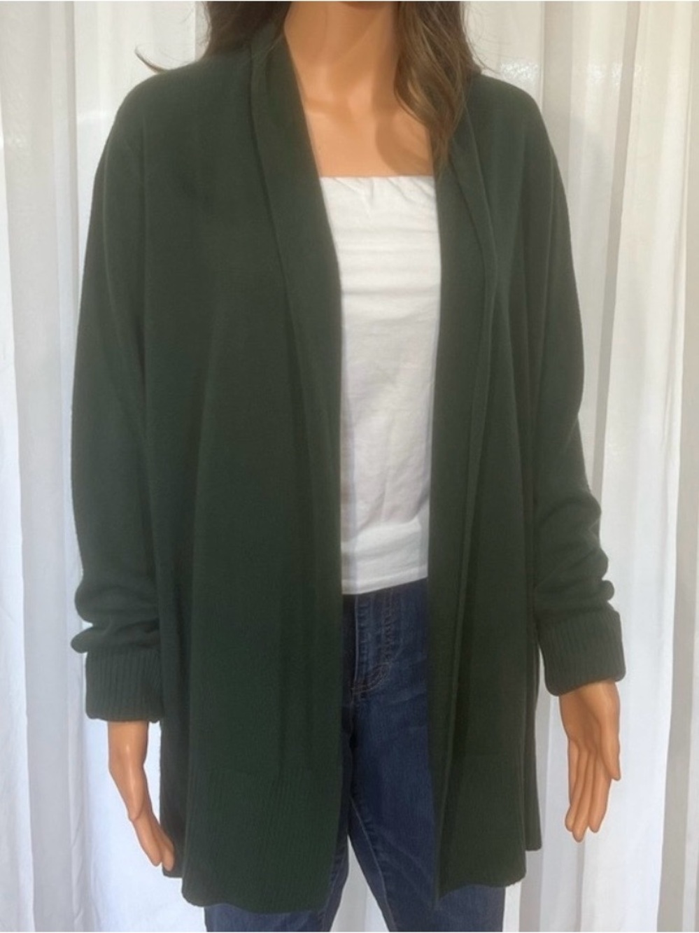 Croft & Barrow Forest Green Open Cardigan